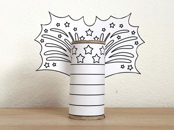 US flag toilet paper printable coloring craft for kids