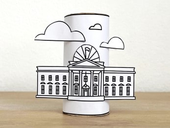White House toilet paper printable coloring craft for kids
