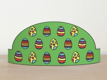 Easter eggs paper crown printable craft Spring Easter for kids