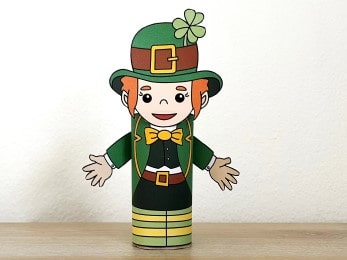 Leprechaun girl toilet paper printable St. Patrick's Day craft for kids