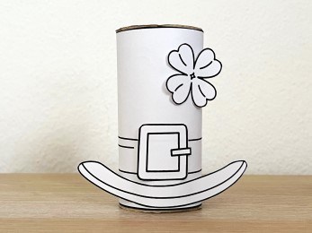 Leprechaun hat toilet paper printable coloring St. Patrick's Day craft for kids