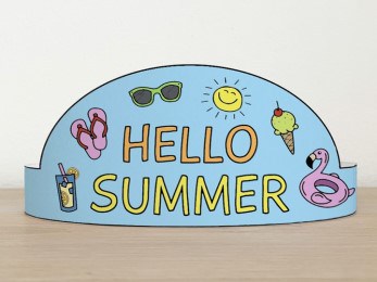 Summer crown printable template paper summer craft for kids