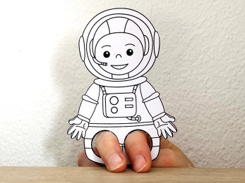 astronaut finger puppet template printable career day coloring space craft activity for kids
