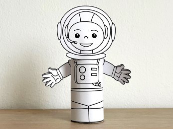 Astronaut toilet paper roll printable coloring space craft activity for kids