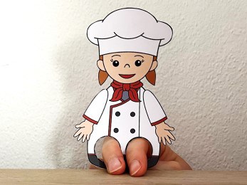 Chef cook toilet paper roll printable craft restaurant activity for kids