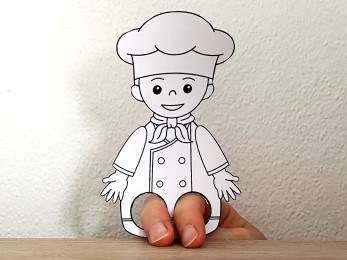 Chef cook toilet paper roll printable coloring craft restaurant activity for kids