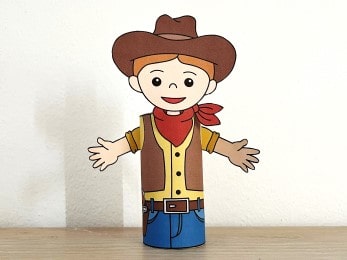 cowboy Wild West toilet paper roll printable craft activity for kids