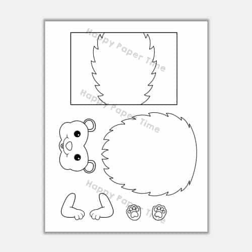 Hedgehog forest animal toilet paper roll craft printable coloring for kids