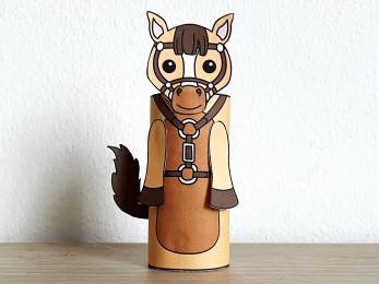 horse Wild West toilet paper roll printable craft activity for kids