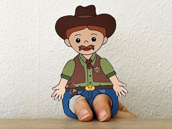Sheriff Wild West finger puppet paper printable craft activity for kids