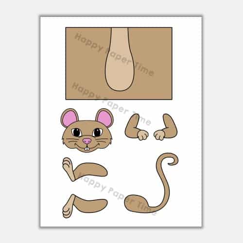 Mouse forest animal toilet paper roll craft printable for kids