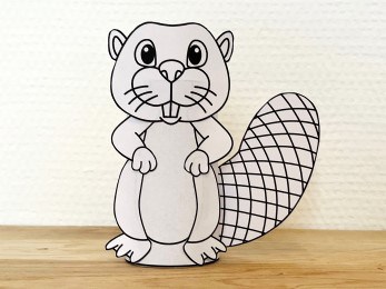 Beaver forest animal toilet paper roll craft printable coloring for kids