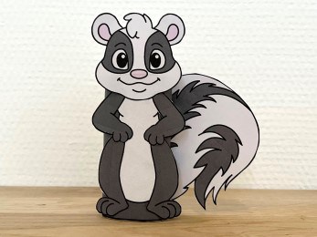 Skunk forest animal toilet paper roll craft printable for kids