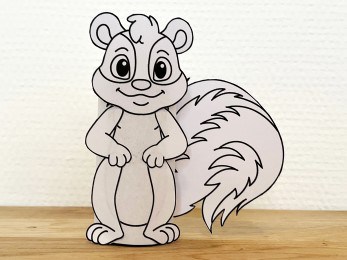 Skunk forest animal toilet paper roll craft printable coloring for kids