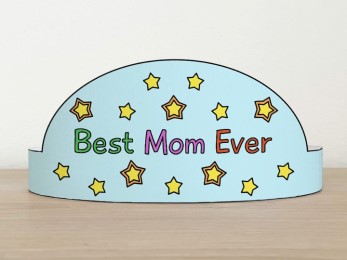 Mother's Day paper crown printable craft gift for kids