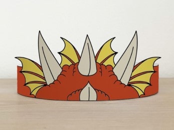 Dragon paper crown printable party costume activity for kids