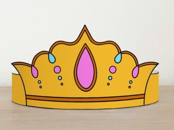 Princess paper crown printable party costume activity for kids